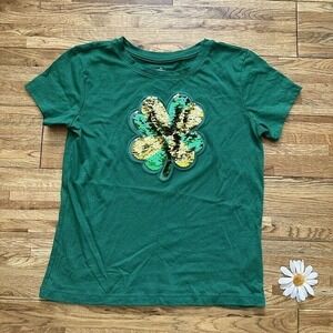 Celebrate‎ girls St. Patricks Day flip sequin green T-shirt size L 10-12